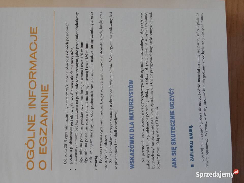 Matura z matematyki vademecum liceum wydawnictwo sprzedam