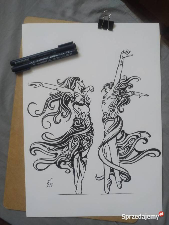 Rysunek tańczące cienkopis blok tech A3 250 gm2 mazowieckie Warszawa sprzedam