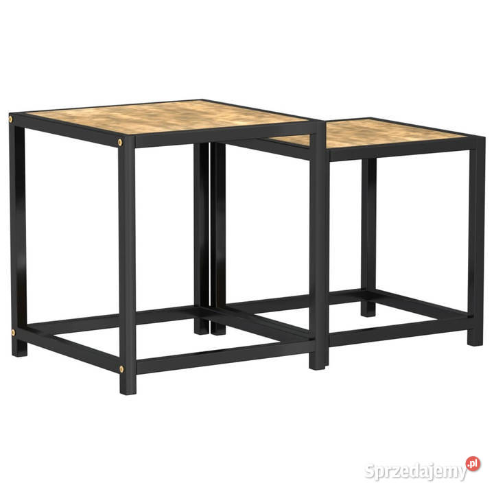 Stoliki herbaciane 2 MDF czarnożółte WM331656 mazowieckie Warszawa
