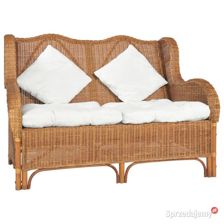 Sofa 2osobowa jasnobrązowa naturalny rattan i mazowieckie Warszawa
