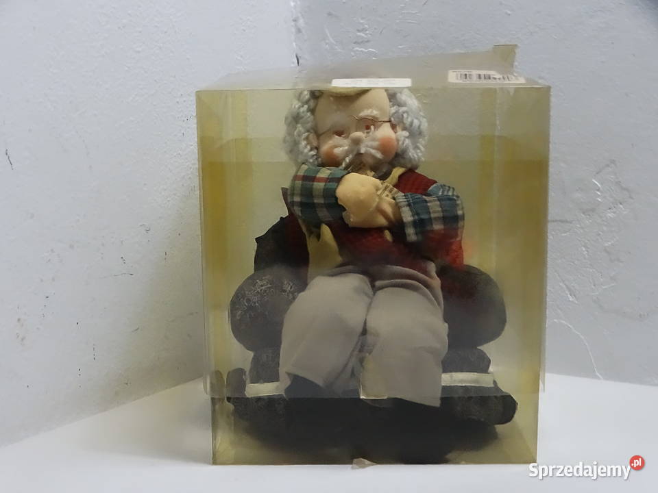 Kolekcjonerska Lalka Dziadek W Fotelu Vintage Biłgoraj