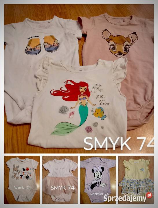 Zestaw body krótki rękaw dziewczęce rozmiar 74 Nysa sprzedam