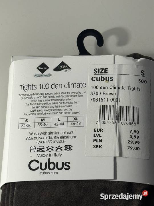Rajstopy Cubus 100 den Climate brązowe rozmiar S mazowieckie Pruszków
