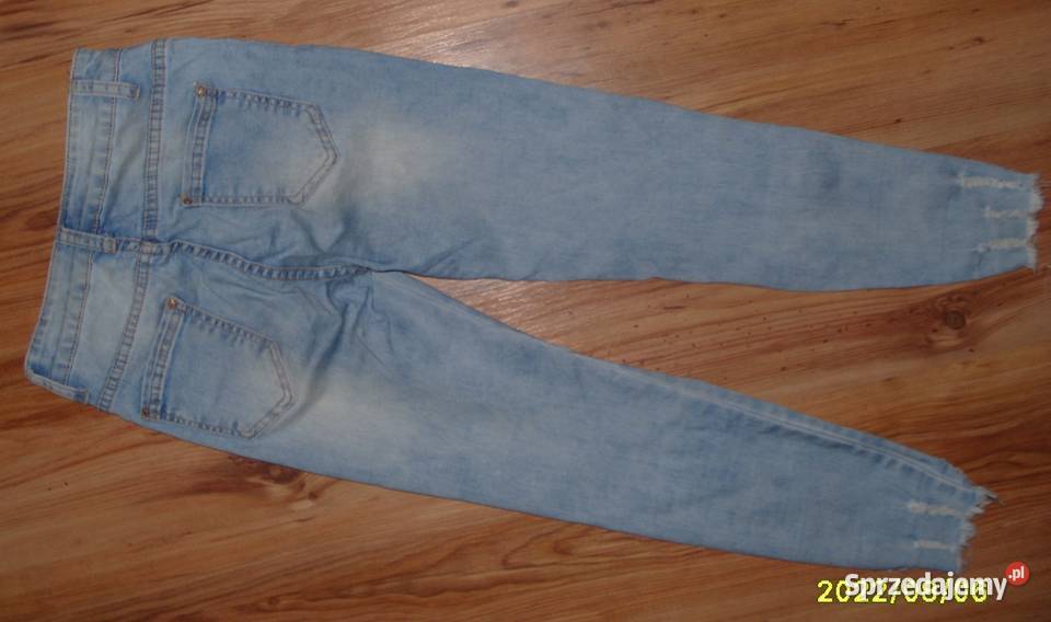 Jeansowe Spodnie MISS RJz Kabaretkową wstawką Rawicz