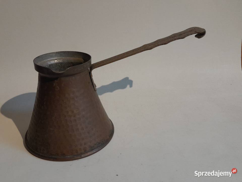 Stary miedziany tygielek dżezwa do parzenia kawy Dąbrowa Górnicza
