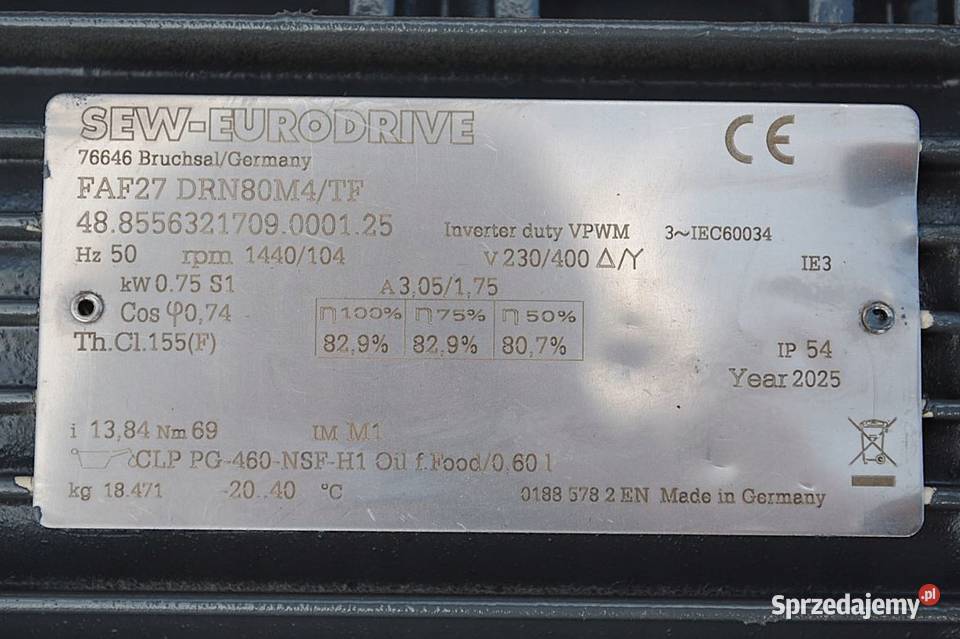 Motoreduktor kołnierzowy 075kw 104obrmin Firmy Pozostałe Kargowa