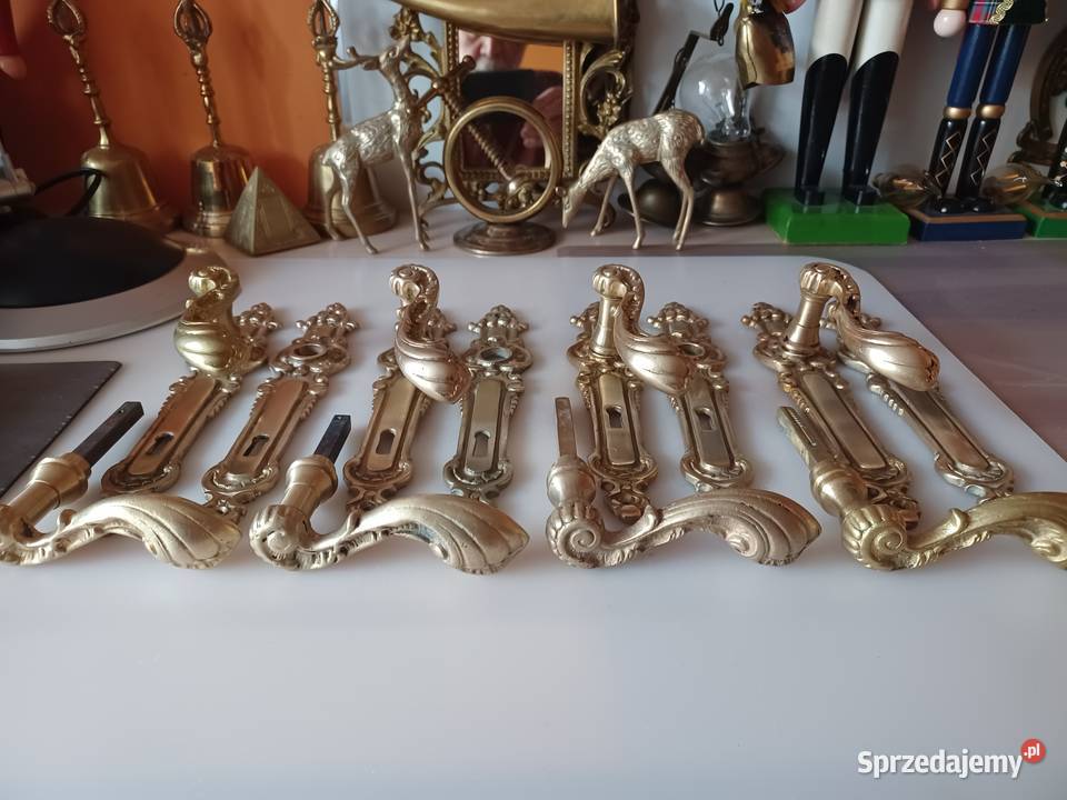 Klamki z szyldami Mosiądz Kolekcja Poznań sprzedam