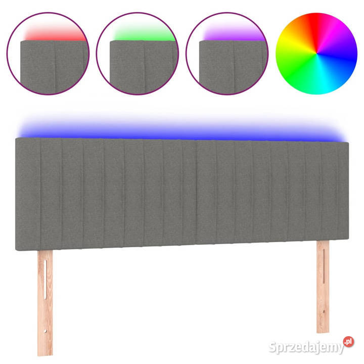 Zagłówek do łóżka z LED ciemnoszary 144x5x7888 Warszawa sprzedam