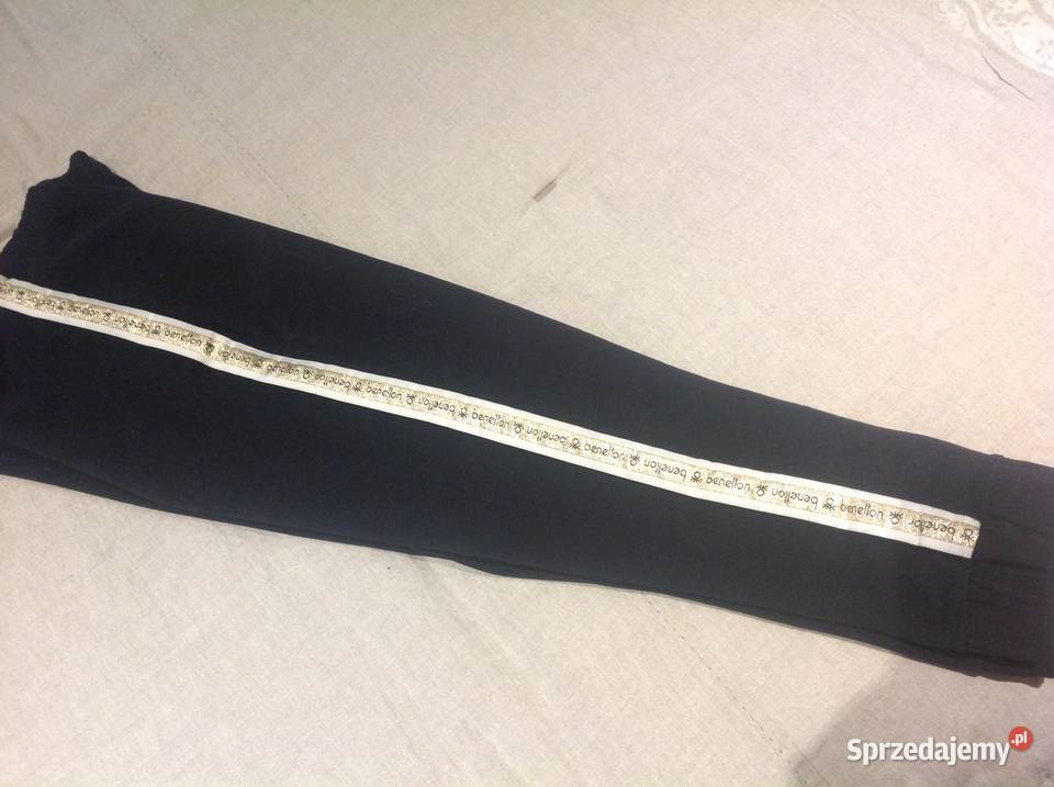 Spodnie Dresowe Benetton r XS Czarne Nowa Sól sprzedam