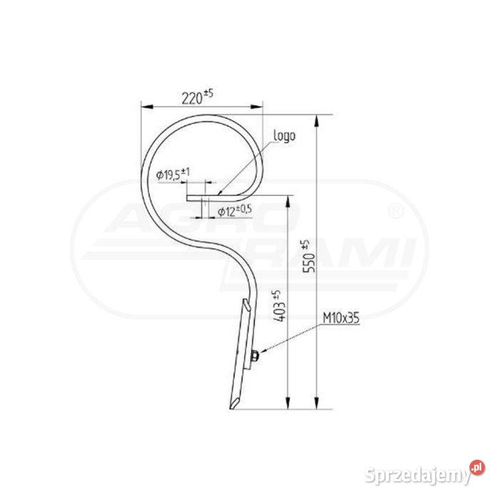 ząb sprężynowy agregatu uprawowego prosty 32x10 mazowieckie