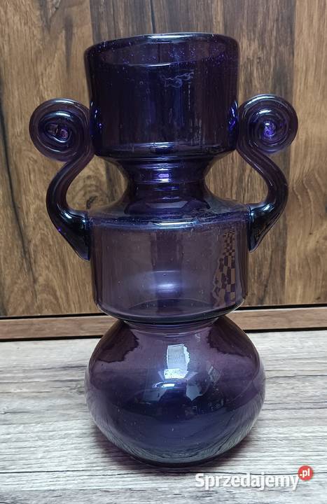Zabytkowy kolekcjonerski wazon kobaltowy PRL Zbylitowska Góra