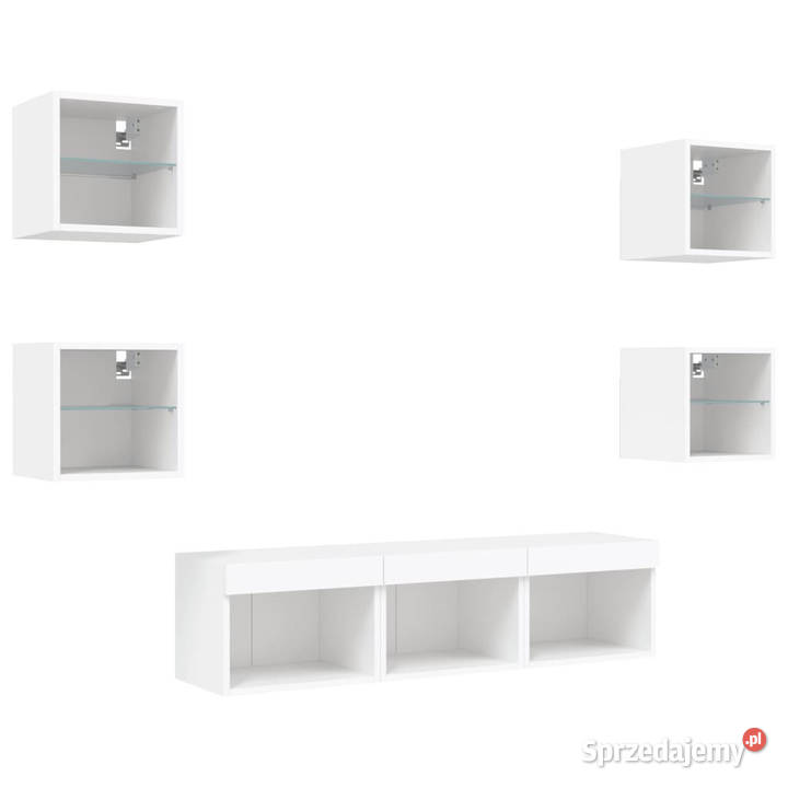 7częściowy zestaw mebli TV z LED biały WM3216583 Warszawa