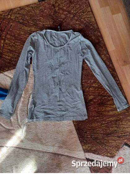 NOWA Śliczna szara bluzka z długim rękawem szary/srebrny