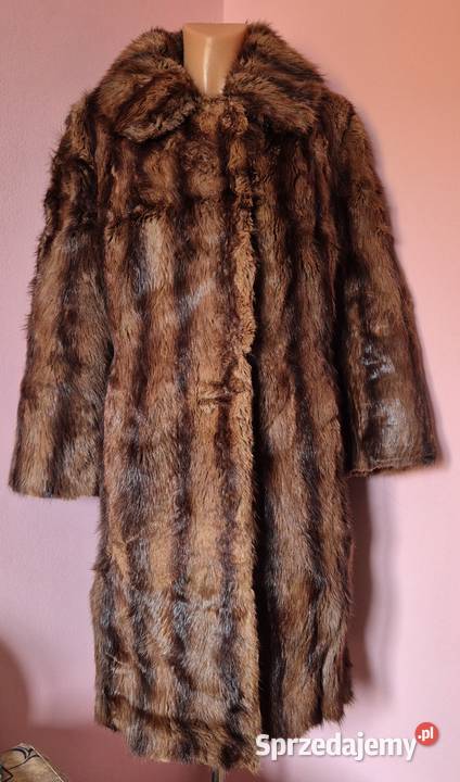 Futro z norek vintage brązowy/beżowy Brzesko