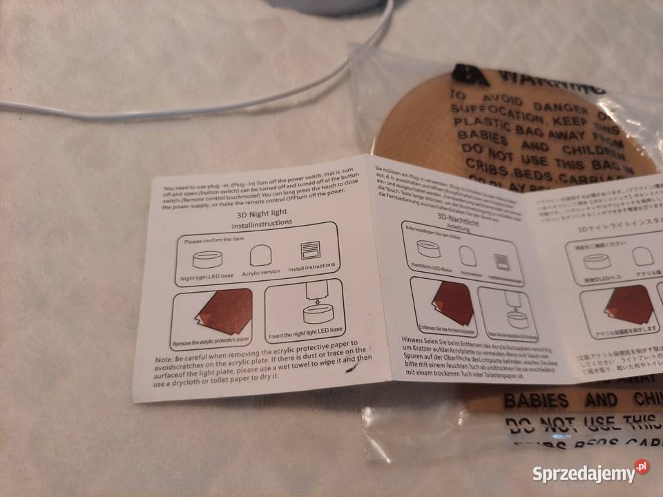 Nocna lampka LED piłka nożna zasilana USB 18 Czeladź