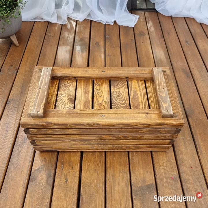 Donica prostokątna 3D osłonka drewniana donica Kalety