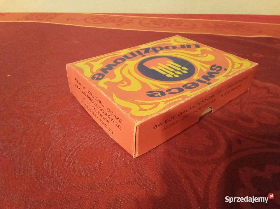 Pudełko świeczki urodzinowe tortowe PRL Warszawa