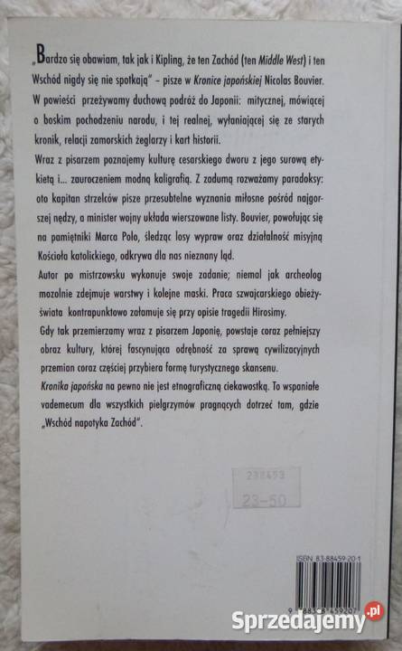 Kronika japońska Nicolas Bouvier sprzedam