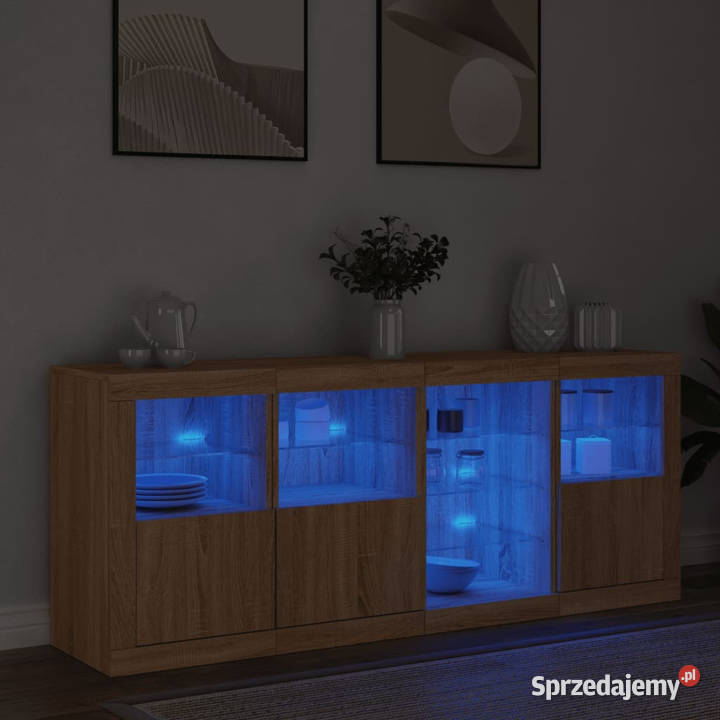 Szafka z oświetleniem LED dąb sonoma 164x37x67