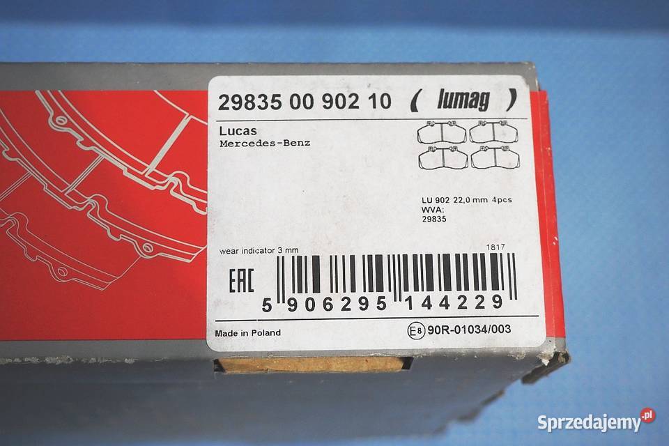 Klocki hamulcowe WVA 29835 kujawsko-pomorskie sprzedam