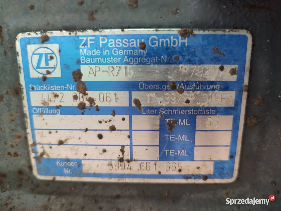 Most napędowy AP R715 792009 Terex 834 SKL Wilkowo