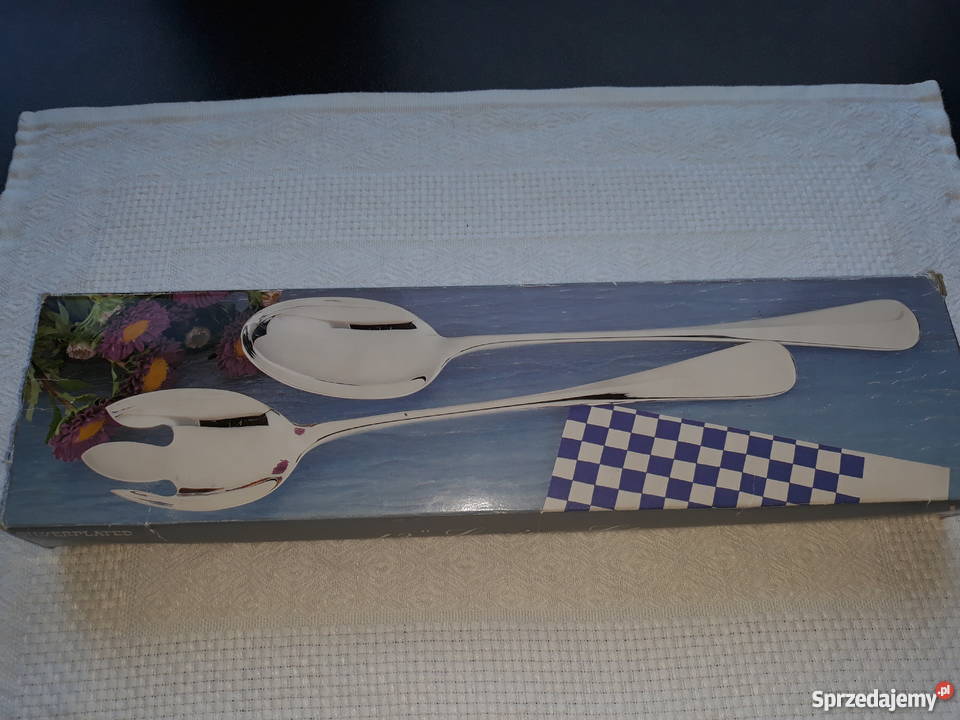 srebrzony komplet sztućców do sałatki sztućce Gdańsk
