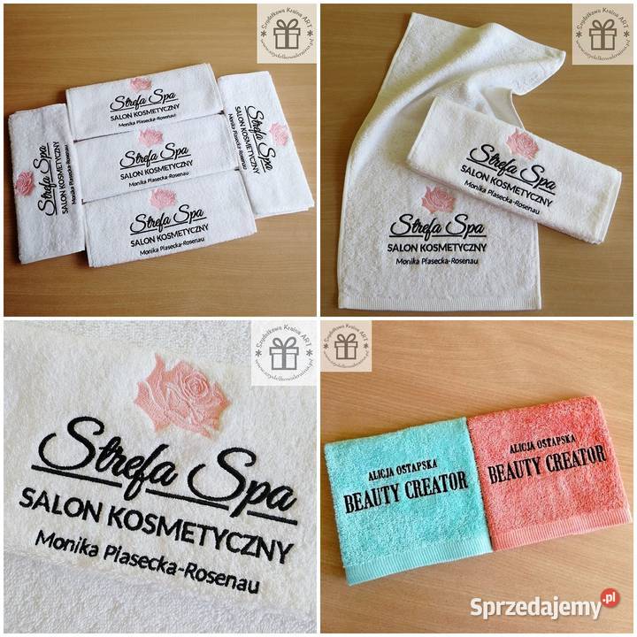 Ręcznik kosmetyczny z LOGO FIRMY salon piękności Fryzjerstwo i kosmetyka Toruń sprzedam