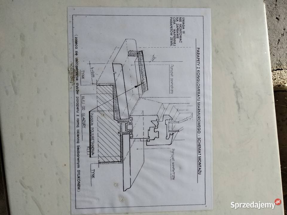 Parapety z konglomeratu marmurowego Bolesławiec