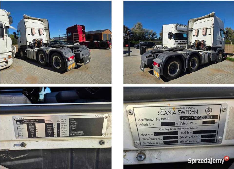 Syndyk sprzeda ciągnik siodłowy R 500 E5 265t nie Wolin