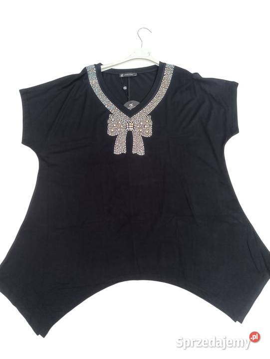 Ekskluzywna tunika PLUS SIZE z kokardą z Bluzki i koszule Pątnów