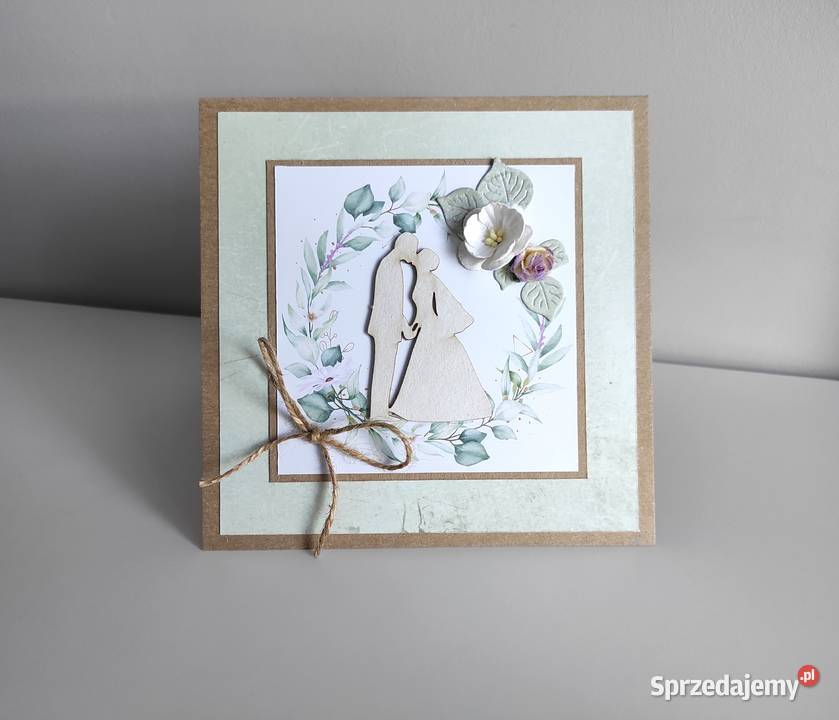 Kartka ręcznie robiona na Ślub handmade Łódź