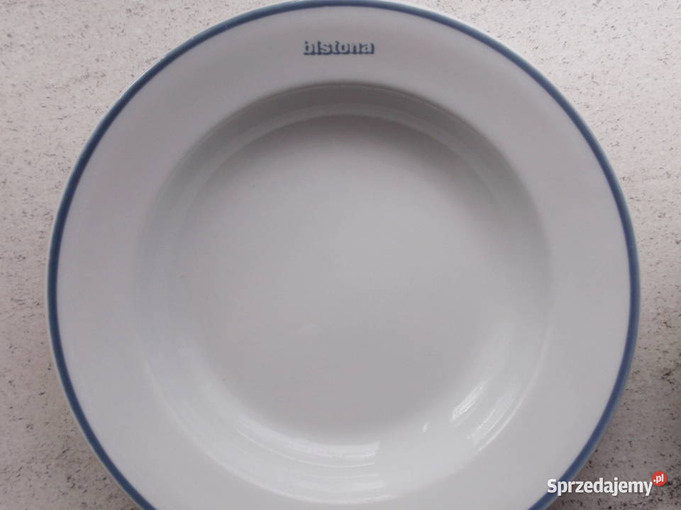 Talerze porcelana Lubiana Bistona PRL biały