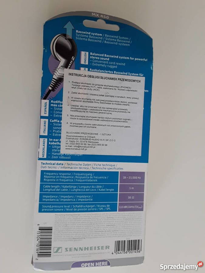 Słuchawki przewodowe Sennheiser do uszu Audio Warszawa