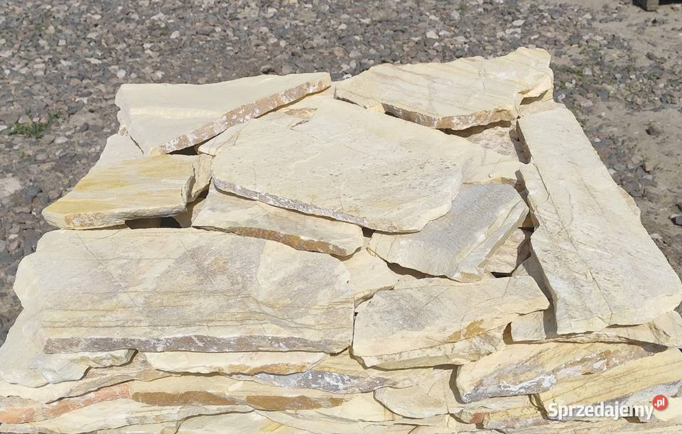 Kamień naturalny nieregularny kwarcyt żółty Roszczep