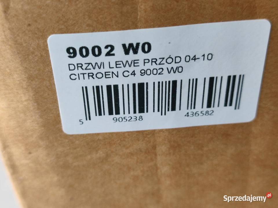 DRZWI LEWY PRZÓD CITROEN C4 20042010 9002W0 osobowe lubelskie