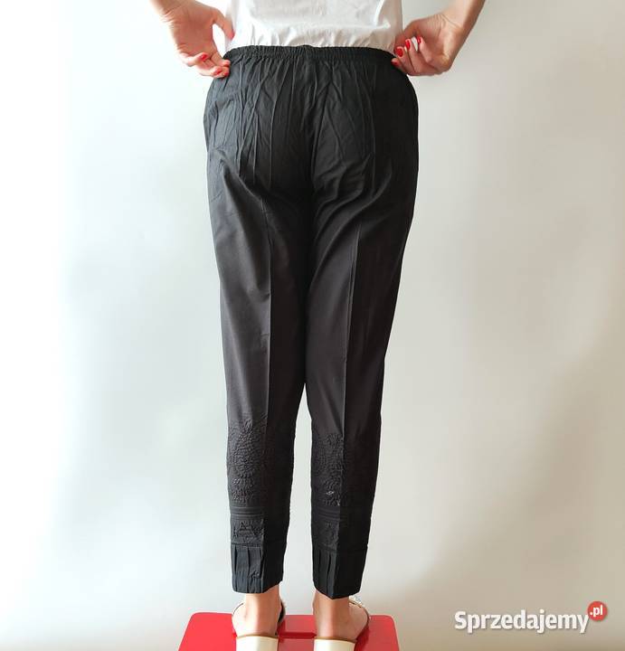 Indyjskie spodnie cygaretki czarne S 36 M 38 Szczecin