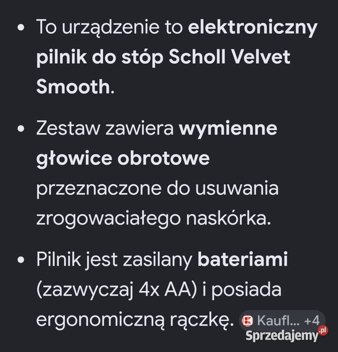 Elektroniczny pilnik do stóp marki Scholl Kielce