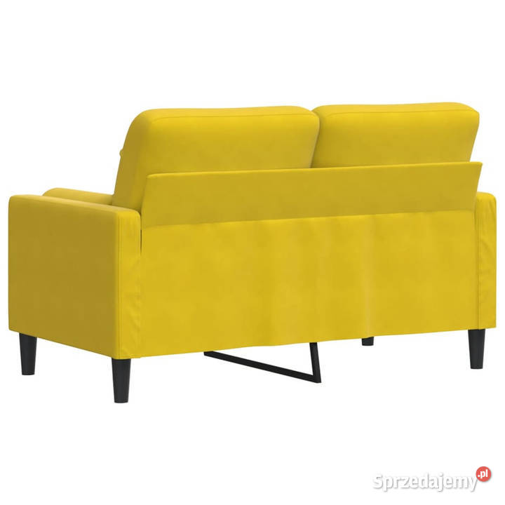 2osobowa sofa z poduszkami żółta 120 aksamit Warszawa