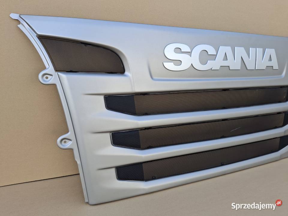 SCANIA R XPI MASKA ATRAPA EMBLEMAT BLACHA Bieleń