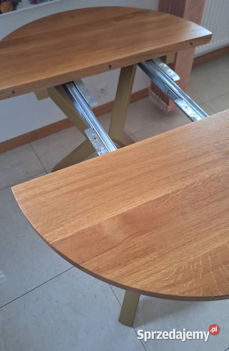 Stół dębowy rozkładany 90x90130 elegancki nogi