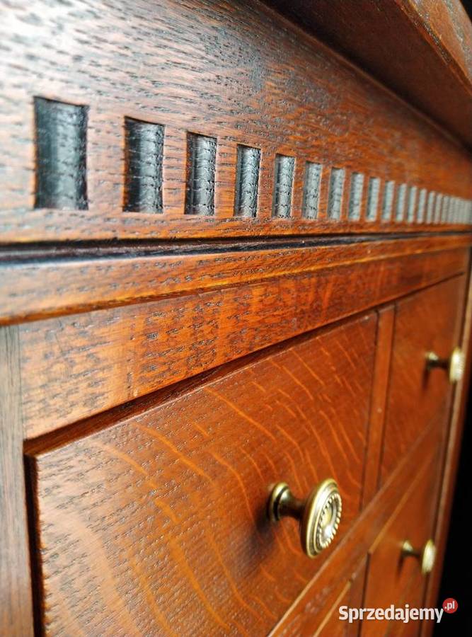 Piękna wysoka komoda 100 lite drewno dębowe podlaskie