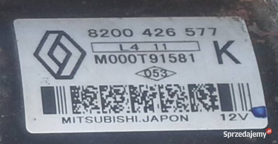 RENAULT KANGOO 2003 15 dci rozrusznik Rok produkcji 2003 Silniki i osprzęt Dębno sprzedam