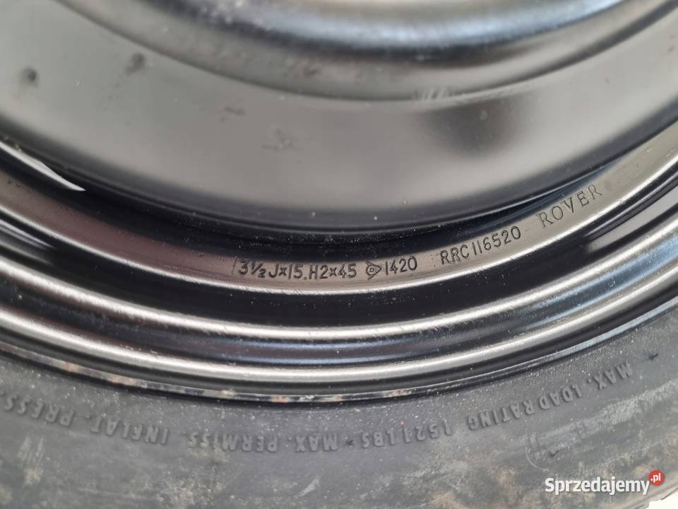 KOŁO DOJAZDOWE ZAPASOWE Rover 25 45 12580 R15 Samochodowe Chełm sprzedam