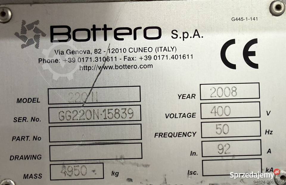 Szlifierka do szkła płaskiego Bottero Suwałki