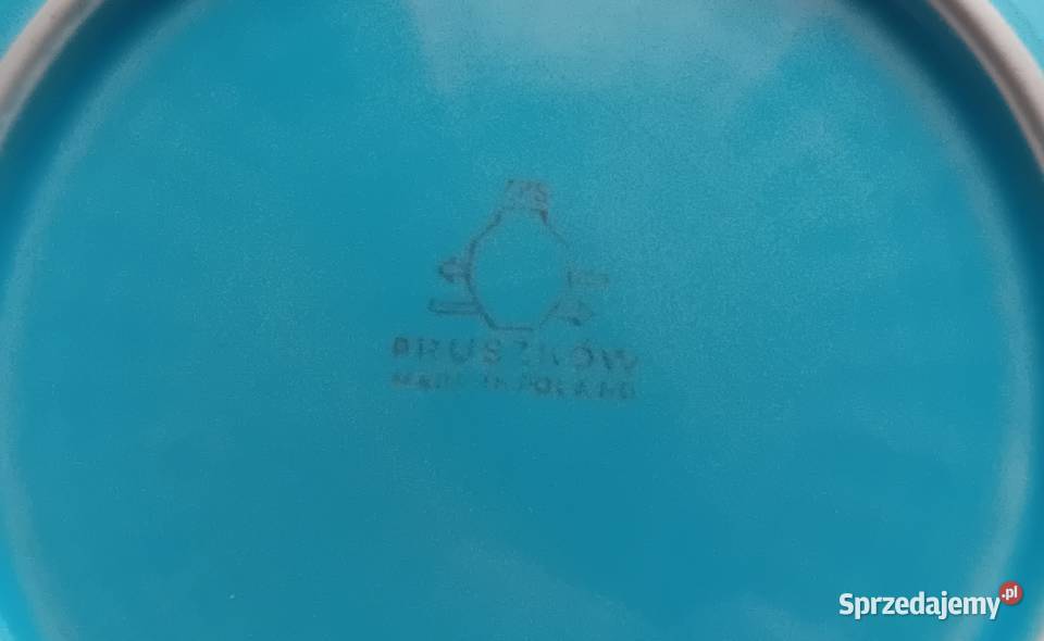Turkusowy talerzyk porcelit Pruszków wzór Koźminek sprzedam