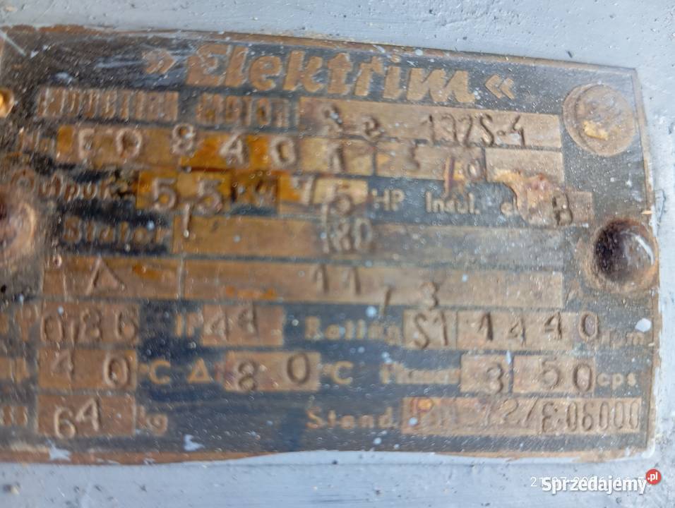 Silnik elektryczny siłowy 55 kw 1440 obr Ciekoty