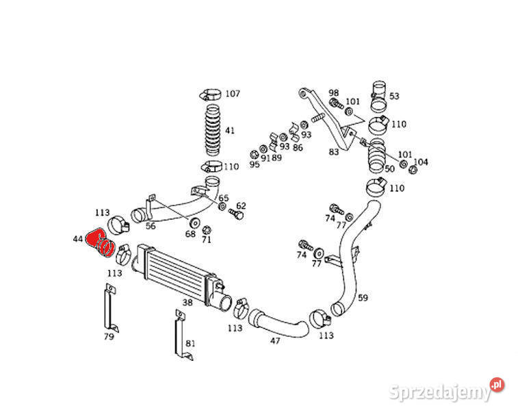 RURA WĄŻ INTERCOOLERA MERCEDES GELENDA 463 turbosprężarki Bielsko-Biała