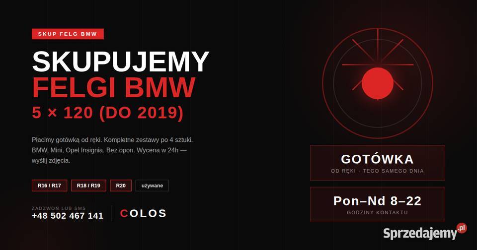 Skup felg aluminiowych 5x120 BMW gotówka ręki Żory