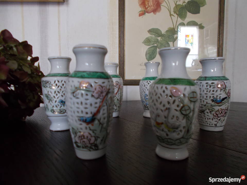 Ażurowe Porcelanowe Wazoniki6 kolekcja PRL Porcelana i szkło zachodniopomorskie Szczecin