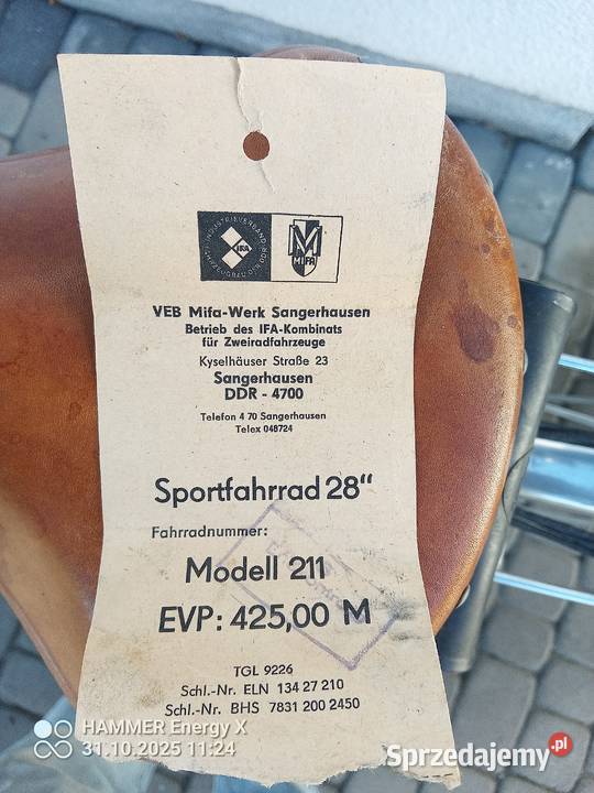 Sprzedam męski rower Mifa 28 Dobrzeń Wielki